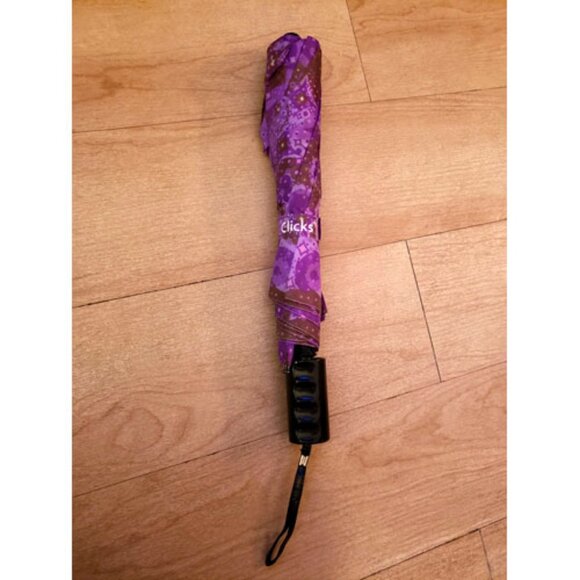 Kaleidoscope Umbrella Purple + Army Green Geometric Pattern Clicks Automatic NWT - Picture 7 of 7